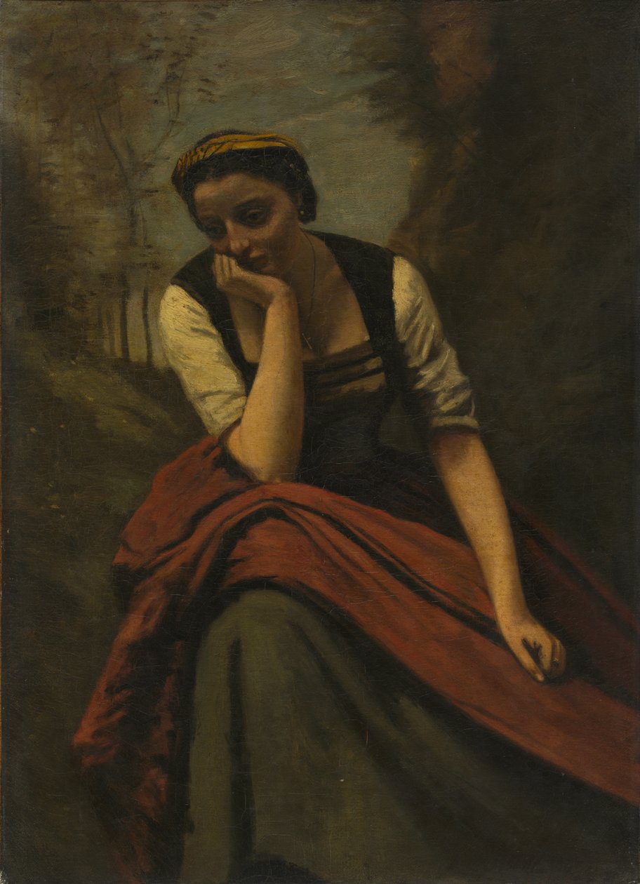 Woman Meditating by Jean Baptiste Camille Corot