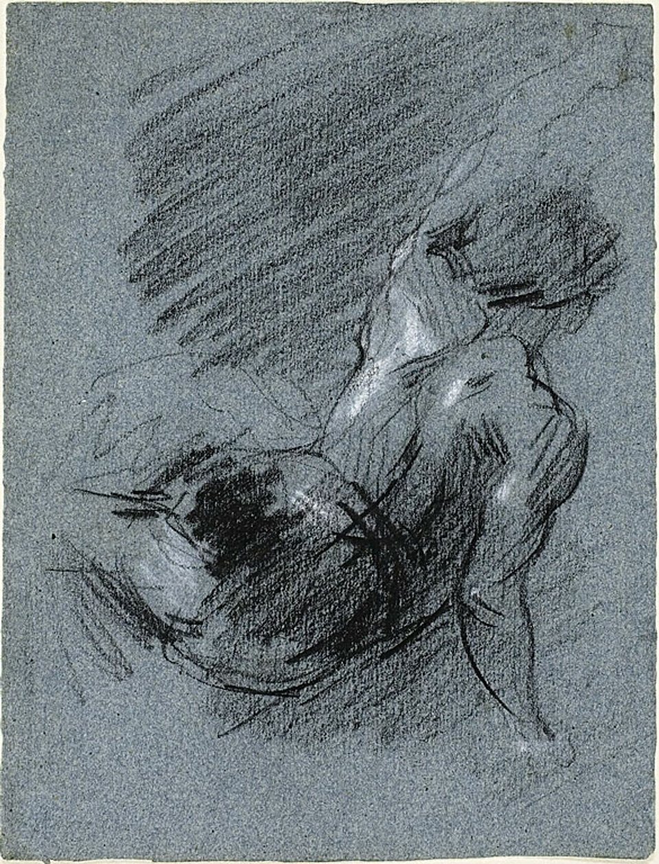 Back View of Seated Figure, Lifting Left Arm by Jean Baptiste Carpeaux