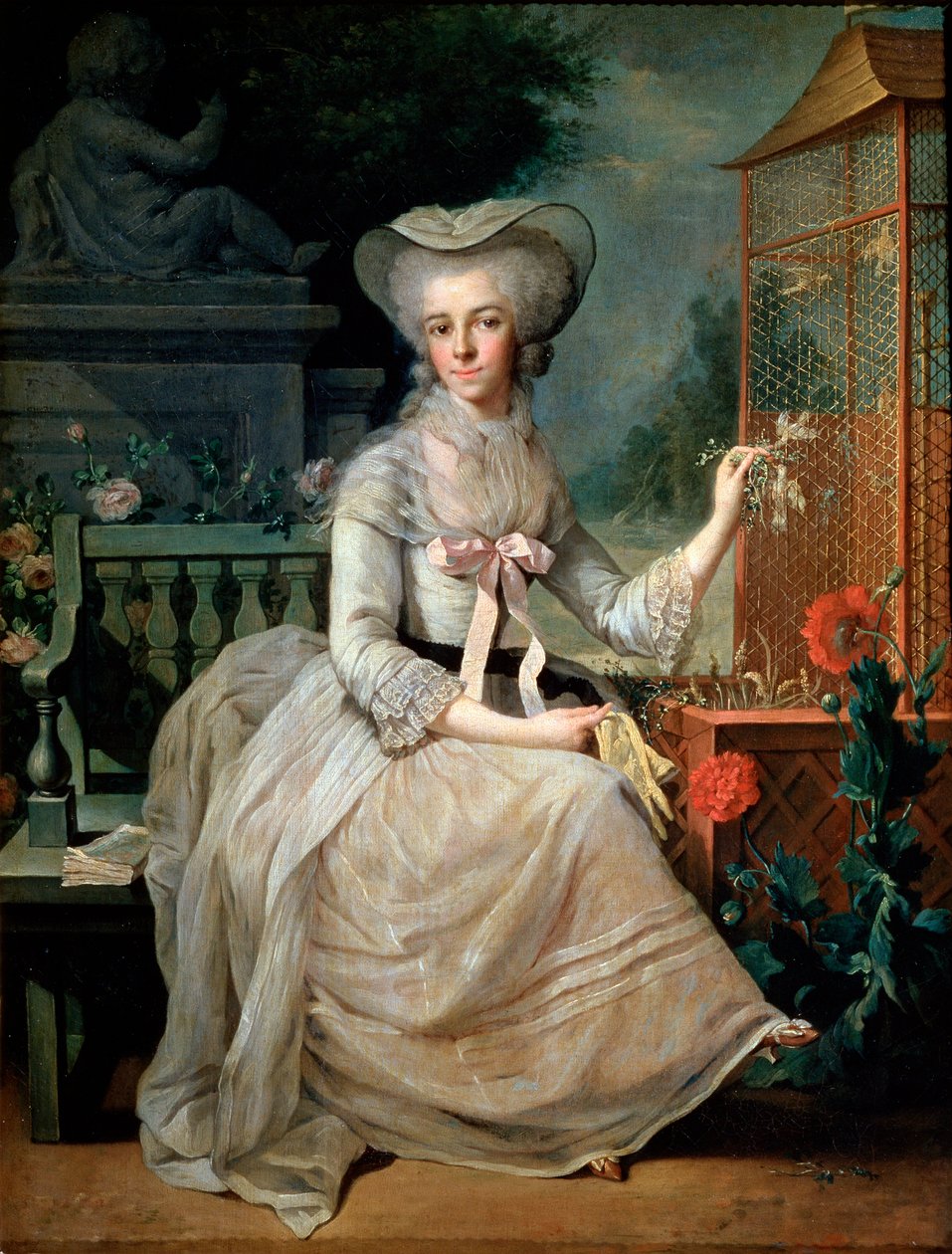 Young Lady at a Cage, 1784 by Jean Baptiste Charpentier the Elder