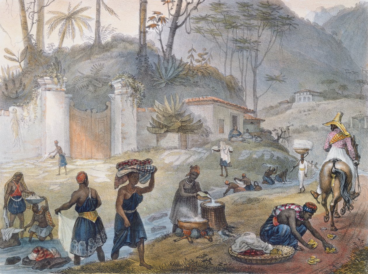 Black Washerwomen by a River, from 