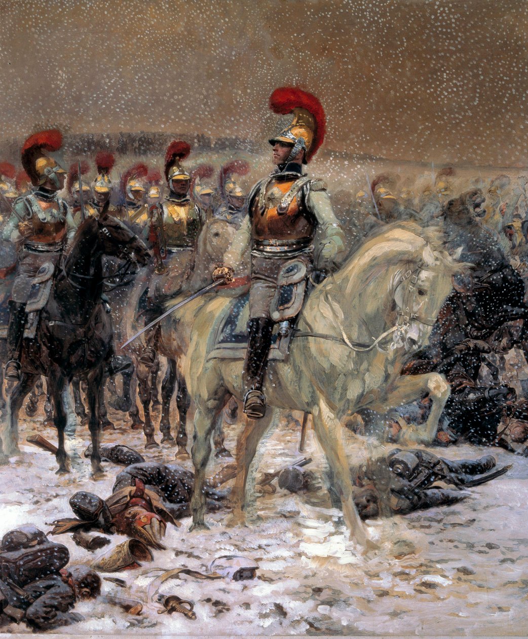 Russian Campaign of 1812: Before the Charge, the Carabiniers at Winkowo by Jean Baptiste Edouard Detaille