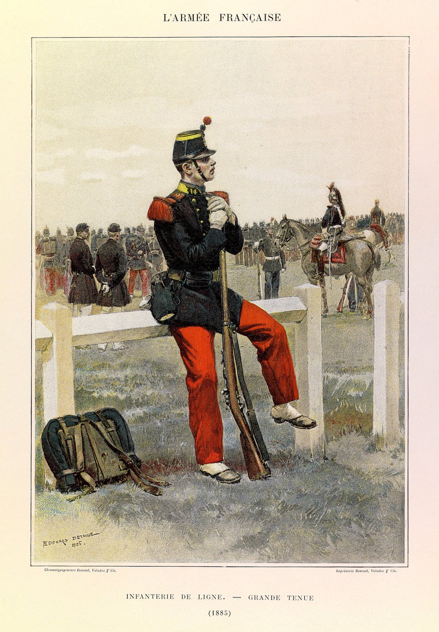 Types and Uniforms of the French Army of Captain Jules Richard, Illustrated by Edouard Detaille: Line Infantry in Full Dress in 1885 by Jean Baptiste Edouard Detaille