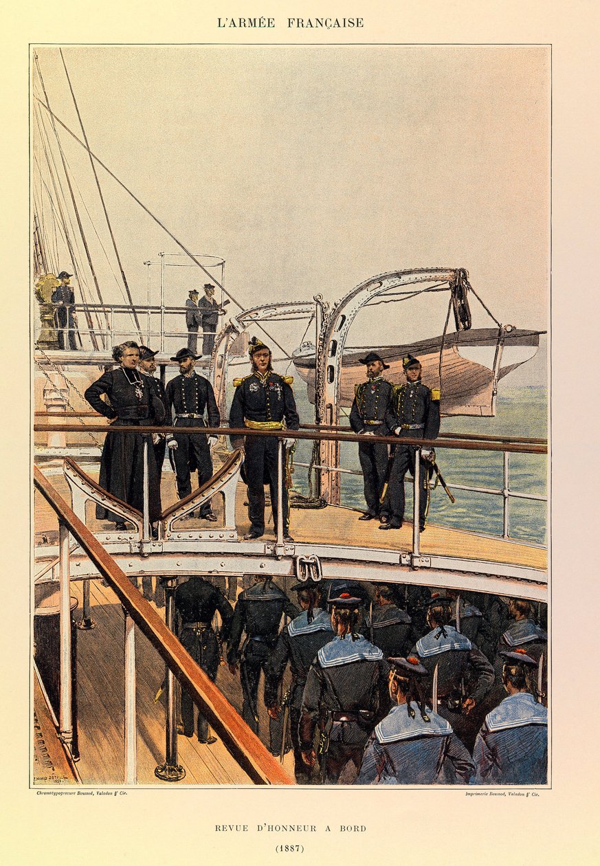 Types and uniforms of the French Army of Captain Jules Richard, illustrated by Edouard Detaille (1848-1912): Marine: Revue d