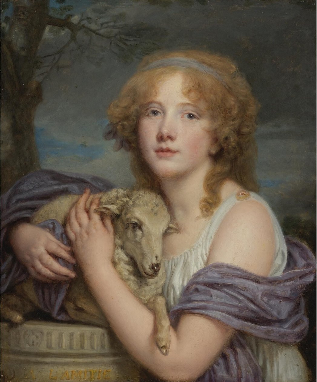 Girl with a Lamb by Jean Baptiste Greuze