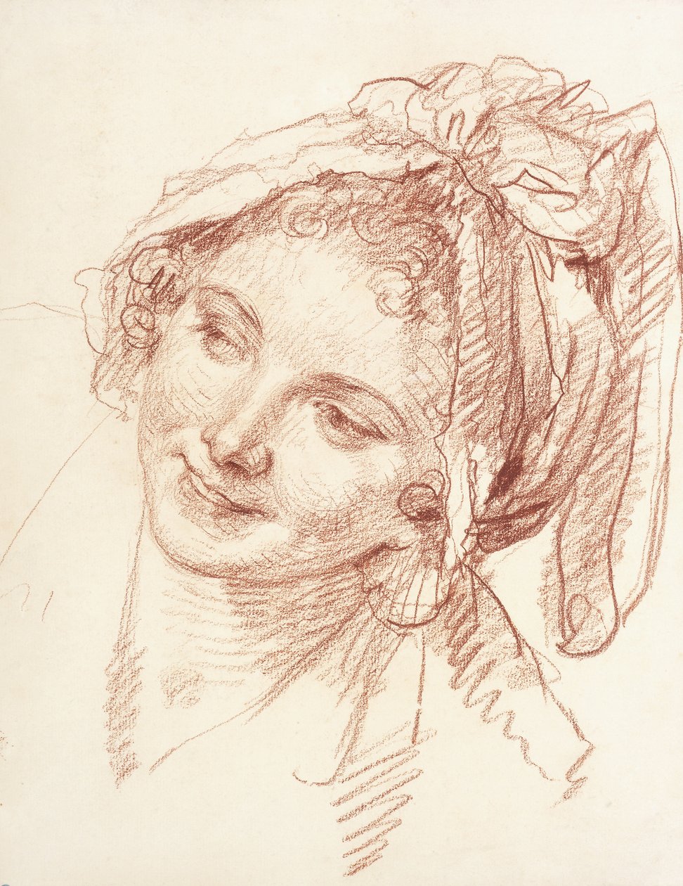 The Head of a Young Girl Inclined to the Left by Jean Baptiste Greuze