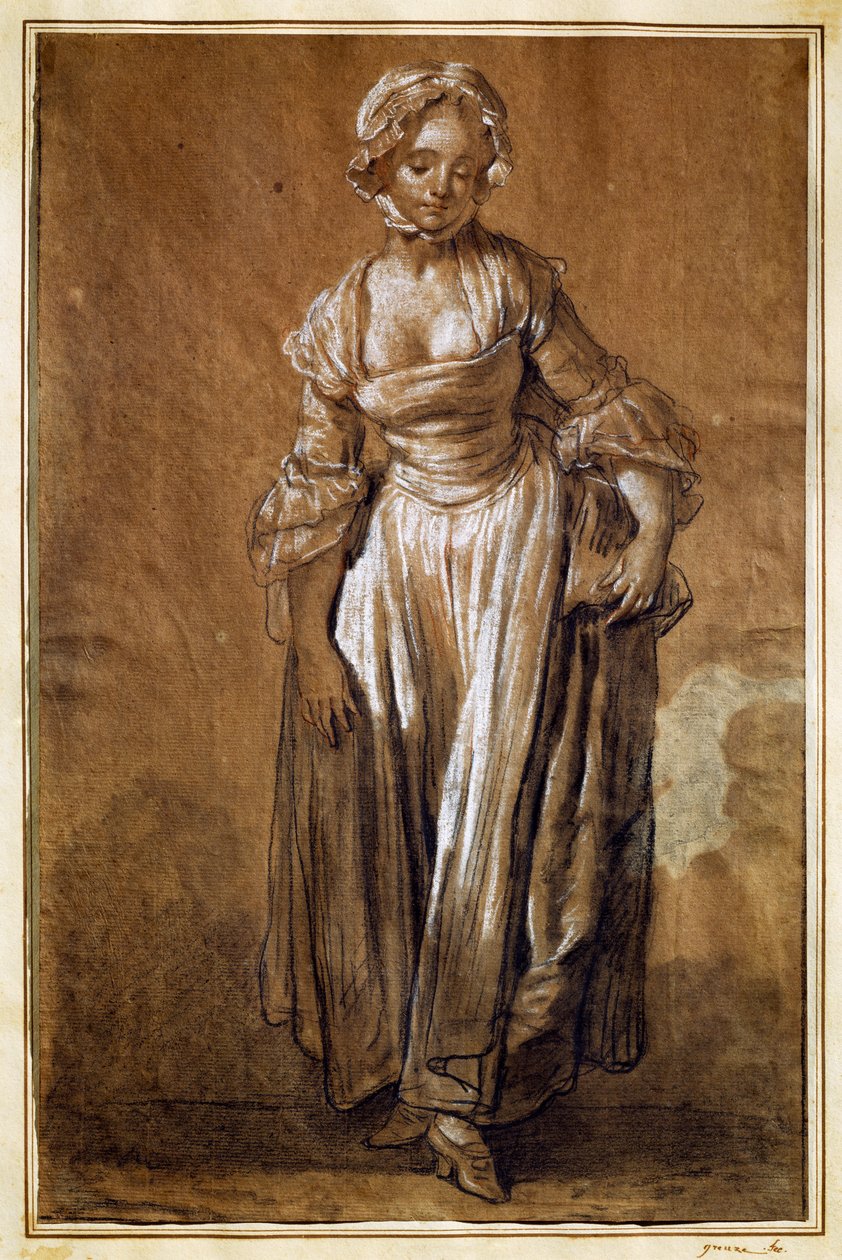 Young girl standing by Jean Baptiste Greuze