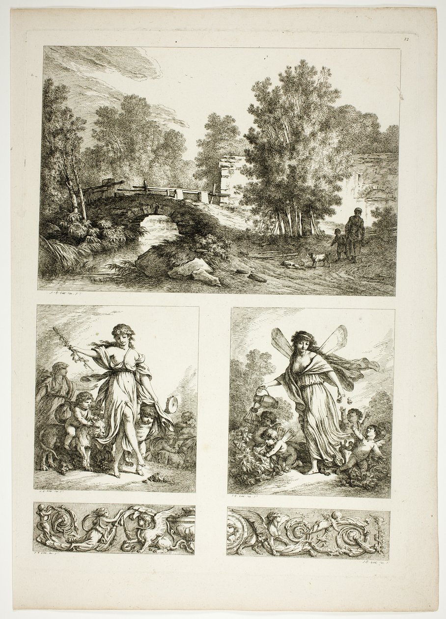 Plate 22 of 38 from Oeuvres de J. B. Huet by Jean-Baptiste Huet