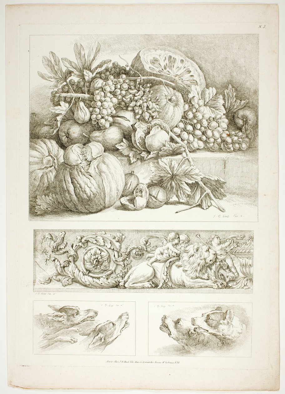Plate Three of 38 from Oeuvres de J. B. Huet by Jean-Baptiste Huet