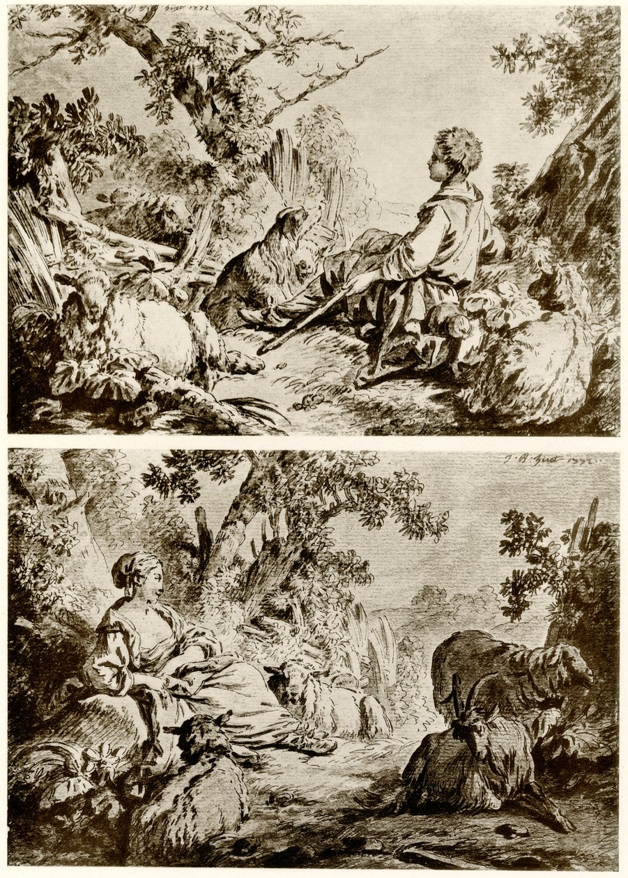 Shepherd and Shepherdess by Jean Baptiste Huet
