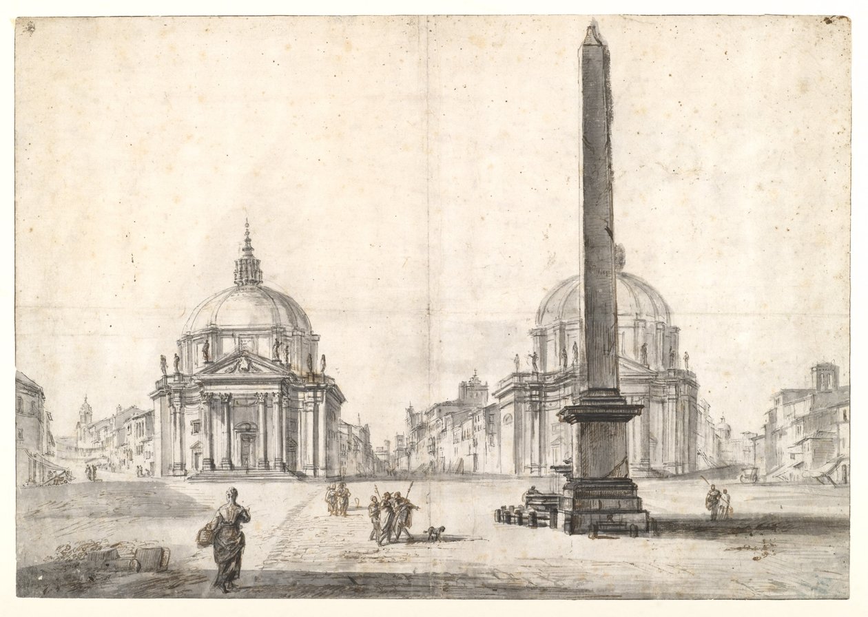 Piazza del Popolo, Rome by Jean Baptiste Lallemand