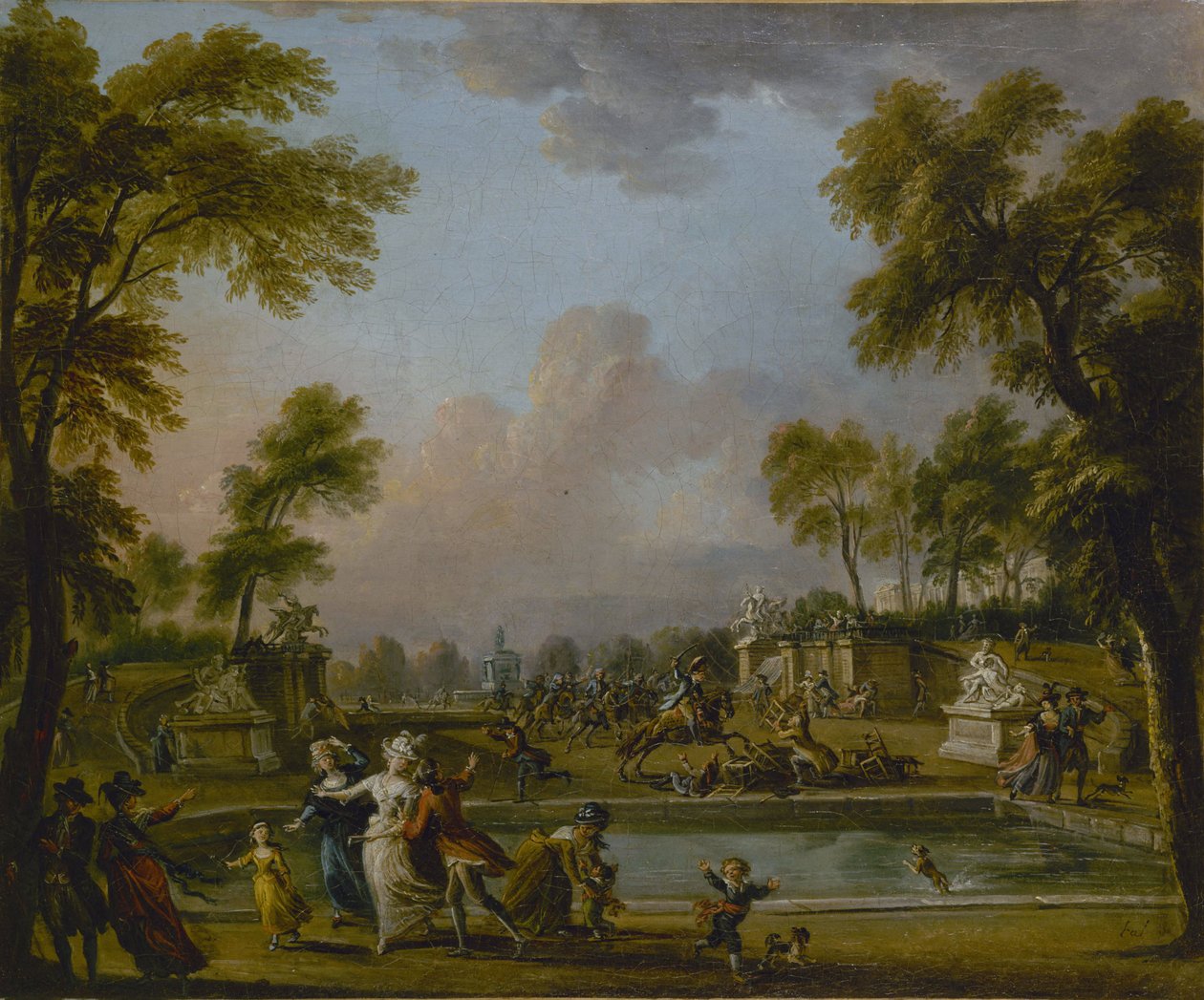 Prince de Lambesc Entering the Gardens of the Tuileries by Force, 12 July 1789, c. 1789 by Jean Baptiste Lallemand