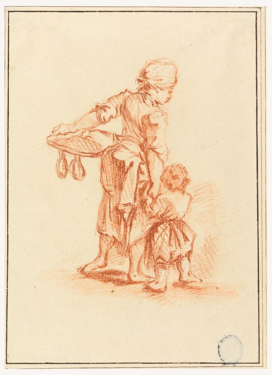 A Woman Leading a Child, 1750–75 by Jean Baptiste Le Prince