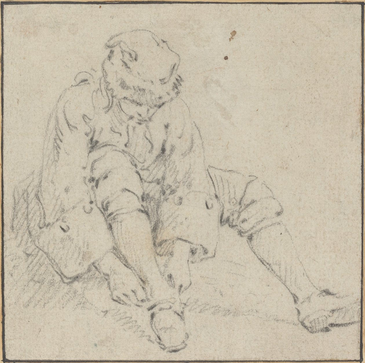 Man Pulling on His Shoe by Jean Baptiste Le Prince