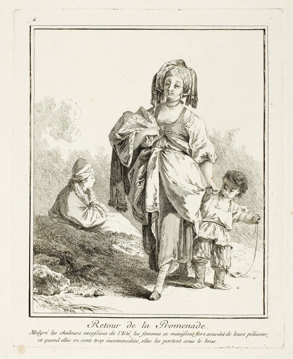 Return Walk, plate four from Suite of Various Costumes of Northern Peoples by Jean Baptiste Le Prince