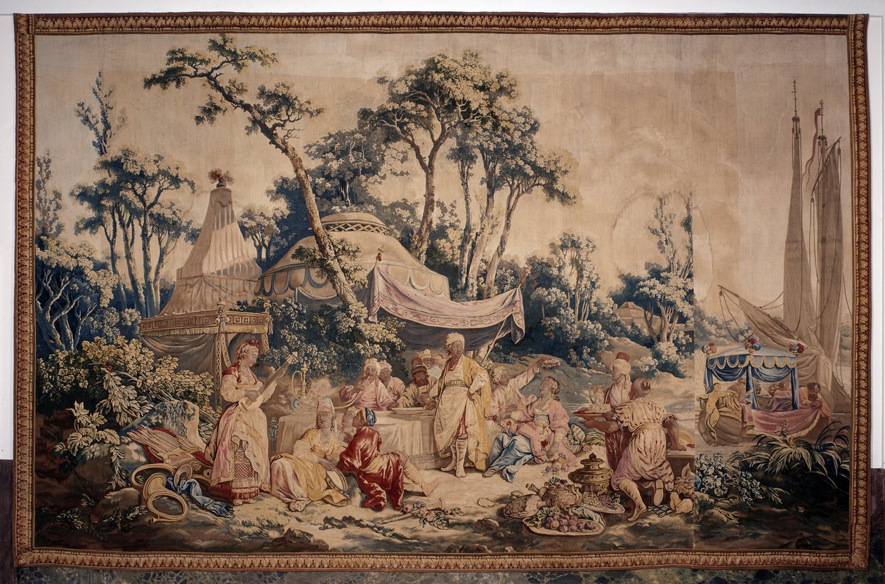 The Outdoor Banquet, a Curtain of Russian Games by Jean Baptiste Leprince