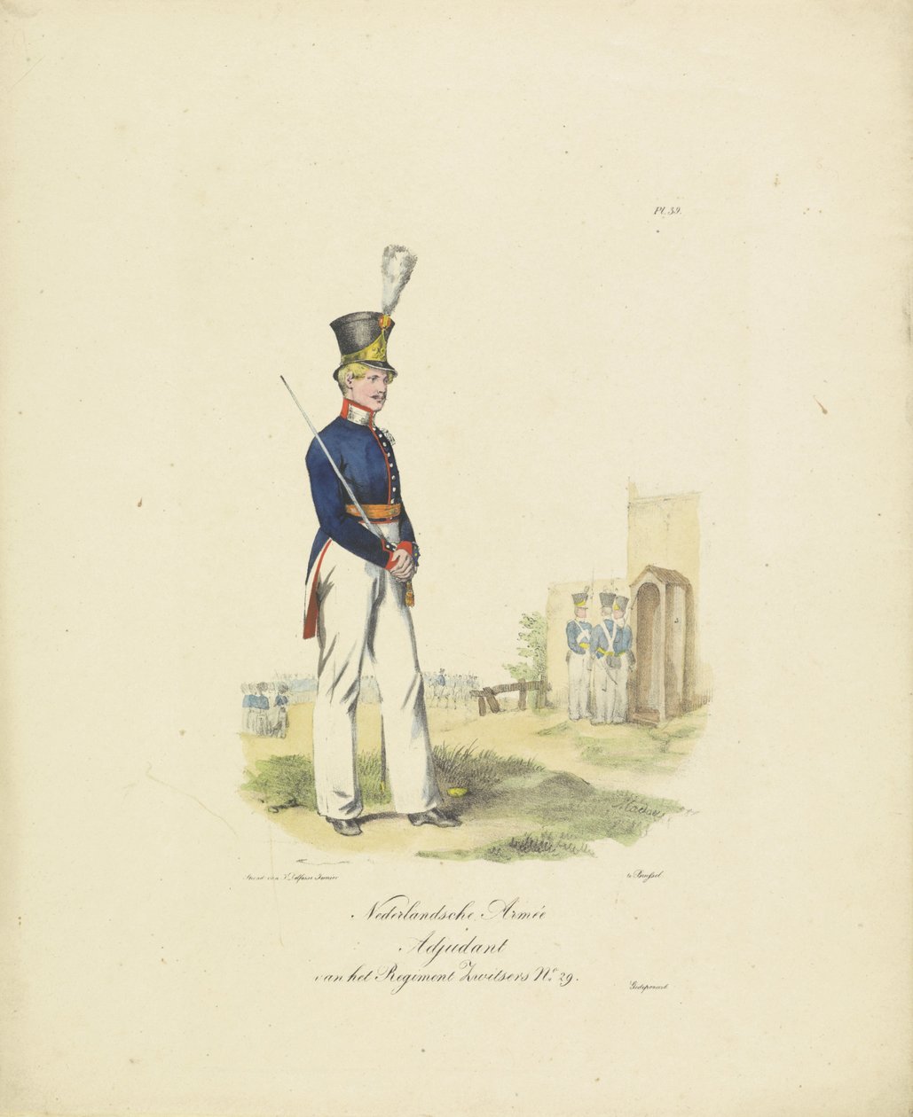 Adjutant of the Swiss Regiment, 1820-1825 by Jean Baptiste Madou