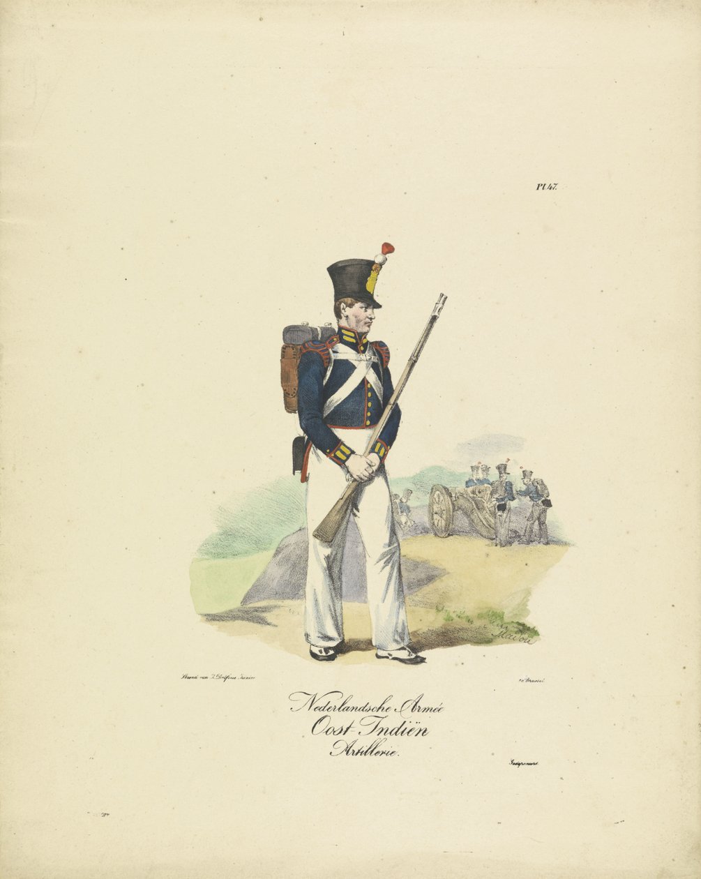 Artilleryman of the Dutch East Indies Army, 1820-1825 by Jean Baptiste Madou