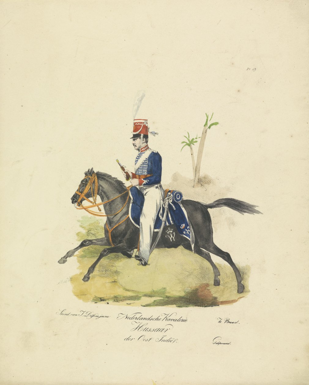 Hussar of the Dutch East Indies Army, 1820-1825 by Jean Baptiste Madou