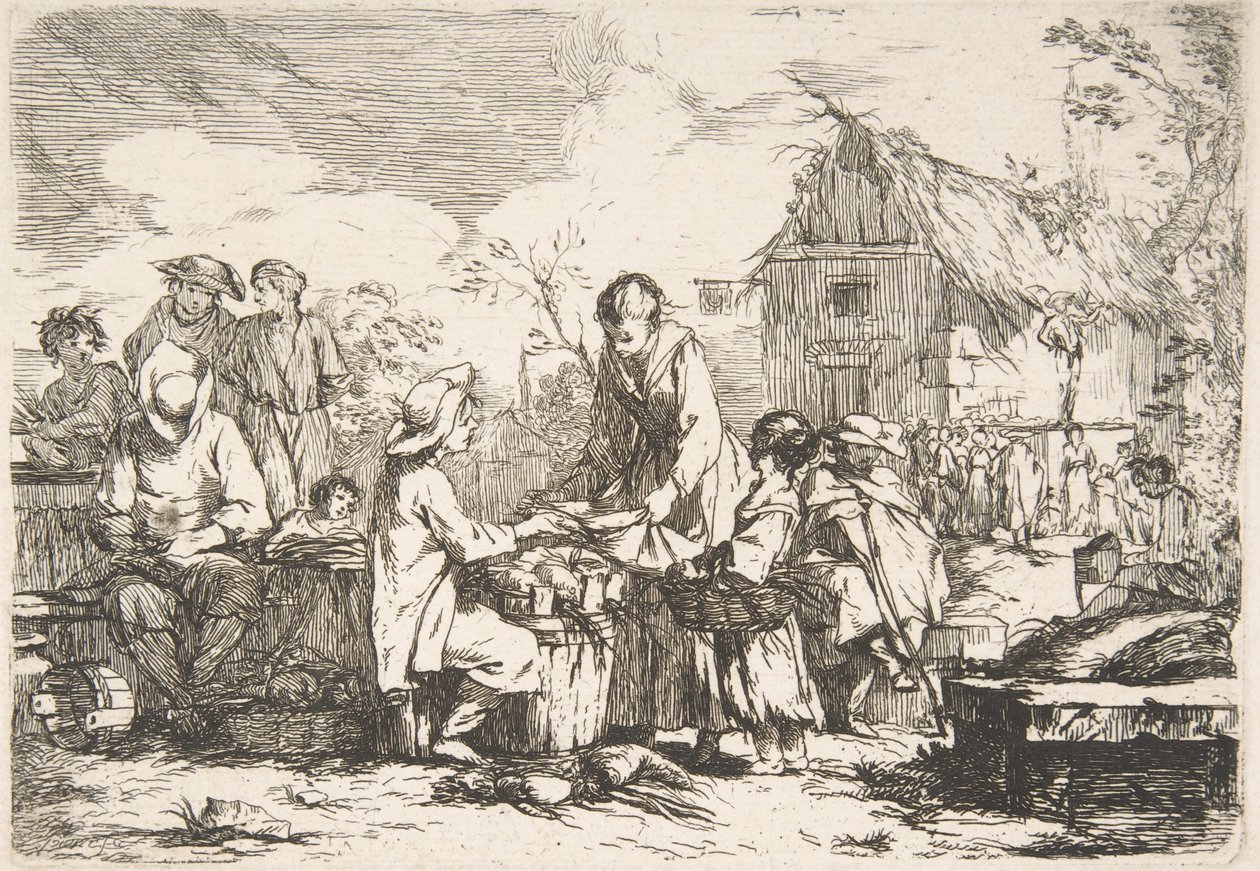 Village Market Place, 18th century by Jean Baptiste Marie Pierre