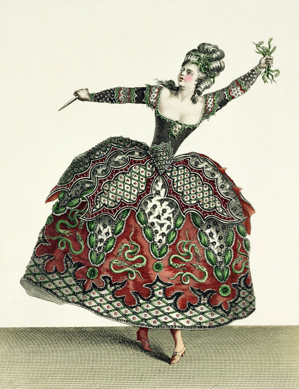 Costume for a Fury in Iphigenia in Tauris and several other operas, engraved by Rene Gaillard, c.1780 by Jean Baptiste Martin