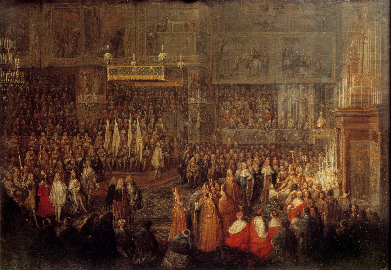 Sacre of Louis XV (1710-1774) in the Cathedrale of Reims on 25/10/1722 by Jean Baptiste Martin