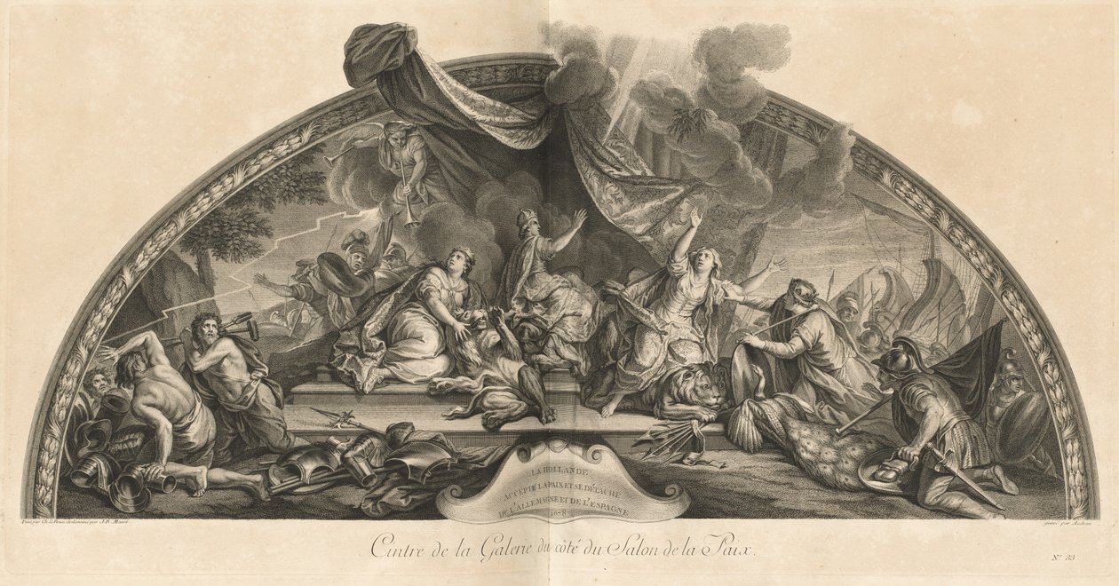 Holland Accepts Peace and Detaches Itself from Germany and Spain 1678, Center of the Gallery next to the Salon of Peace by Jean Baptiste Masse
