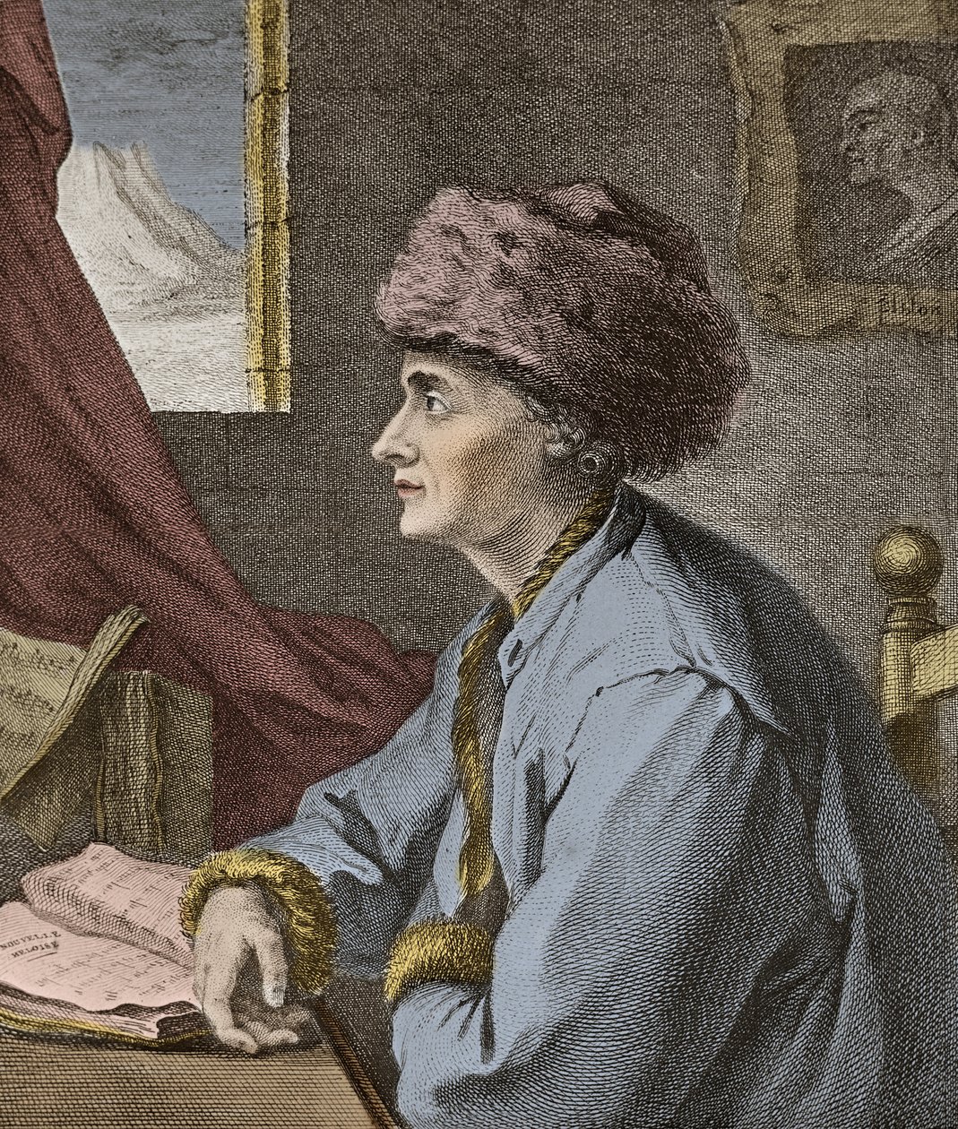 Jean Jacques Rousseau French Writer and Philosopher at Neufchatel in 1765 engraved by J.B. Michel by Jean Baptiste Michel