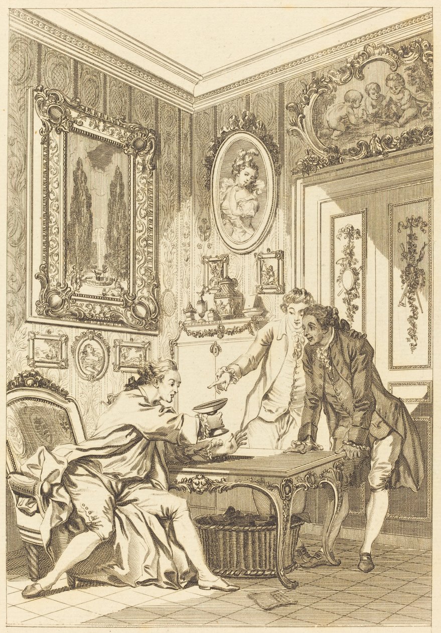 The Enchanted Cup by Jean Baptiste Michel Dupreel after Jean Honoré Fragonard