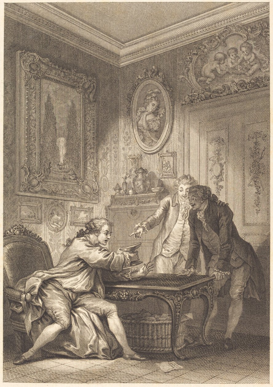 The Enchanted Cup by Jean Baptiste Michel Dupreel after Jean Honoré Fragonard