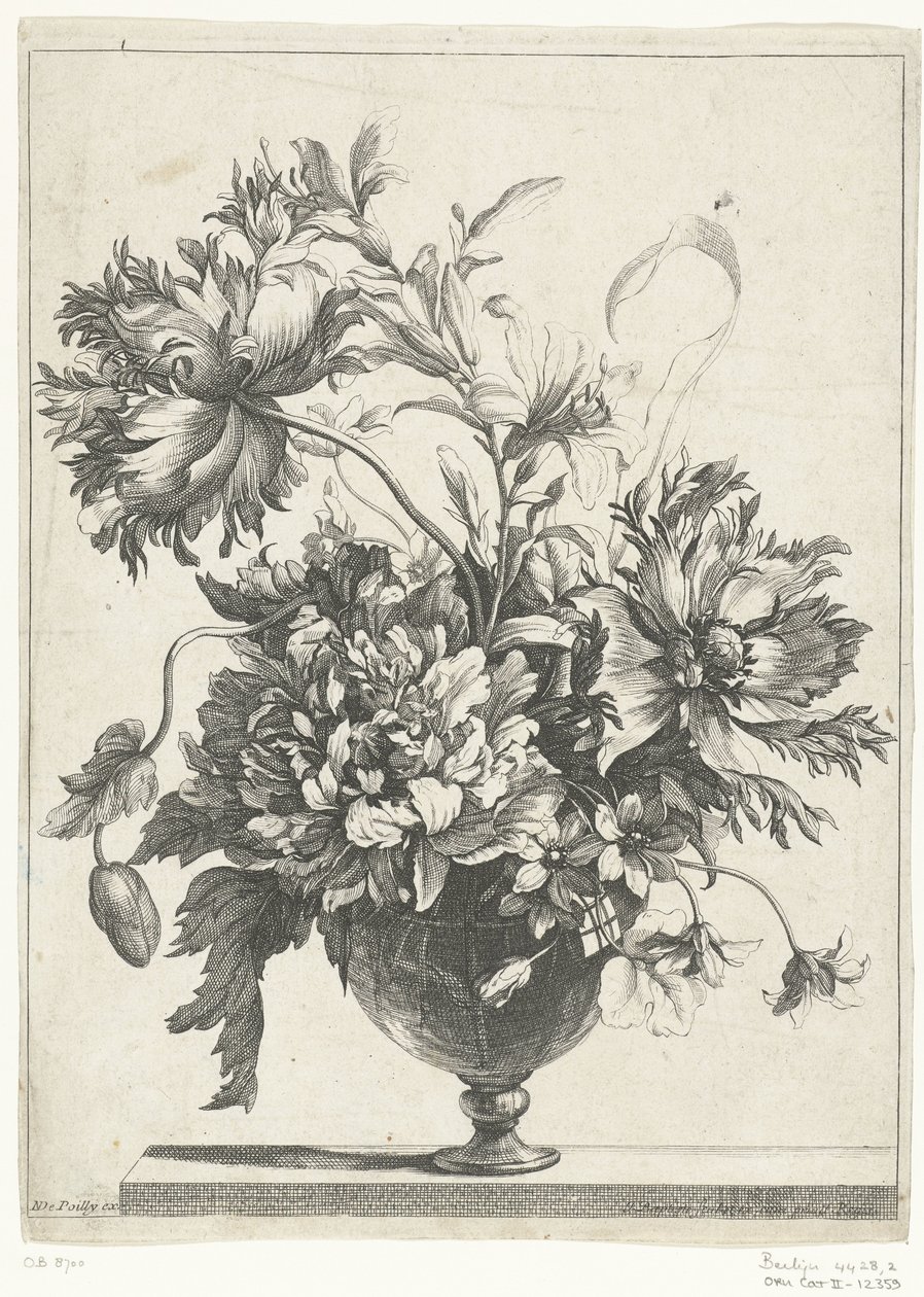 Glass Vase with Flowers by Jean Baptiste Monnoyer