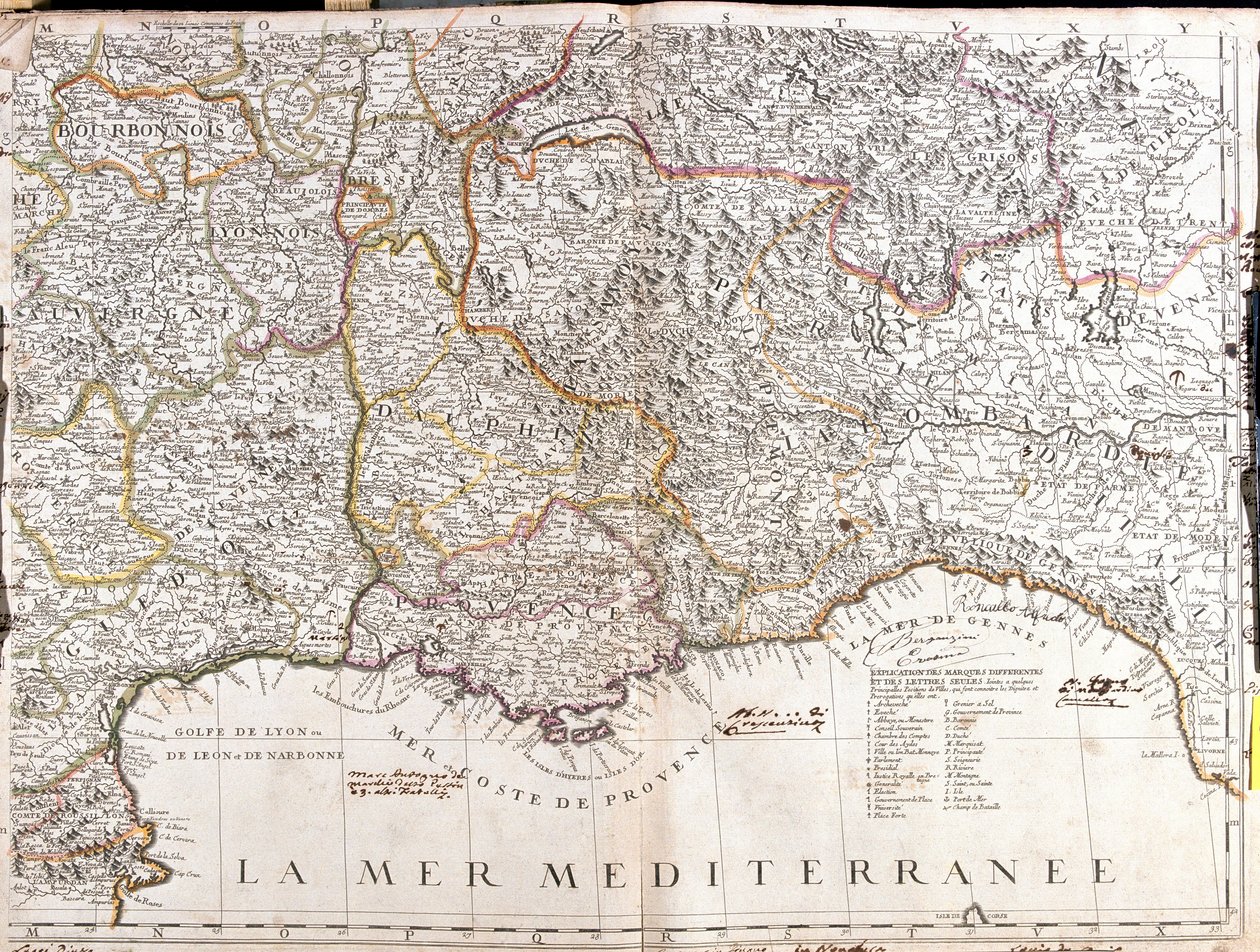 Map of Dauphine and Provence by Jean Baptiste Nolin