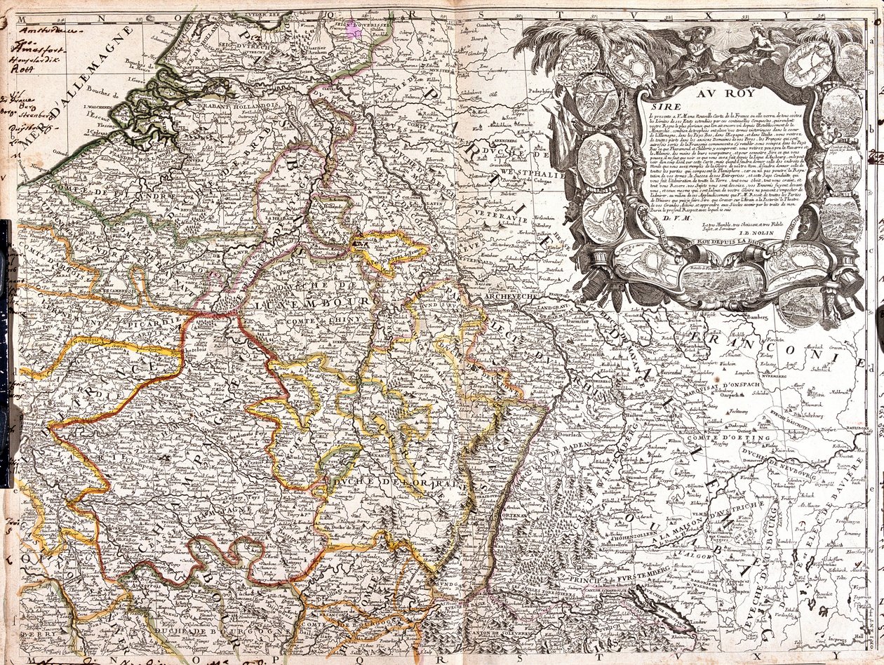 Map of the Duchy of Luxembourg, Champagne and Duchy of Lorraine by Jean Baptiste Nolin