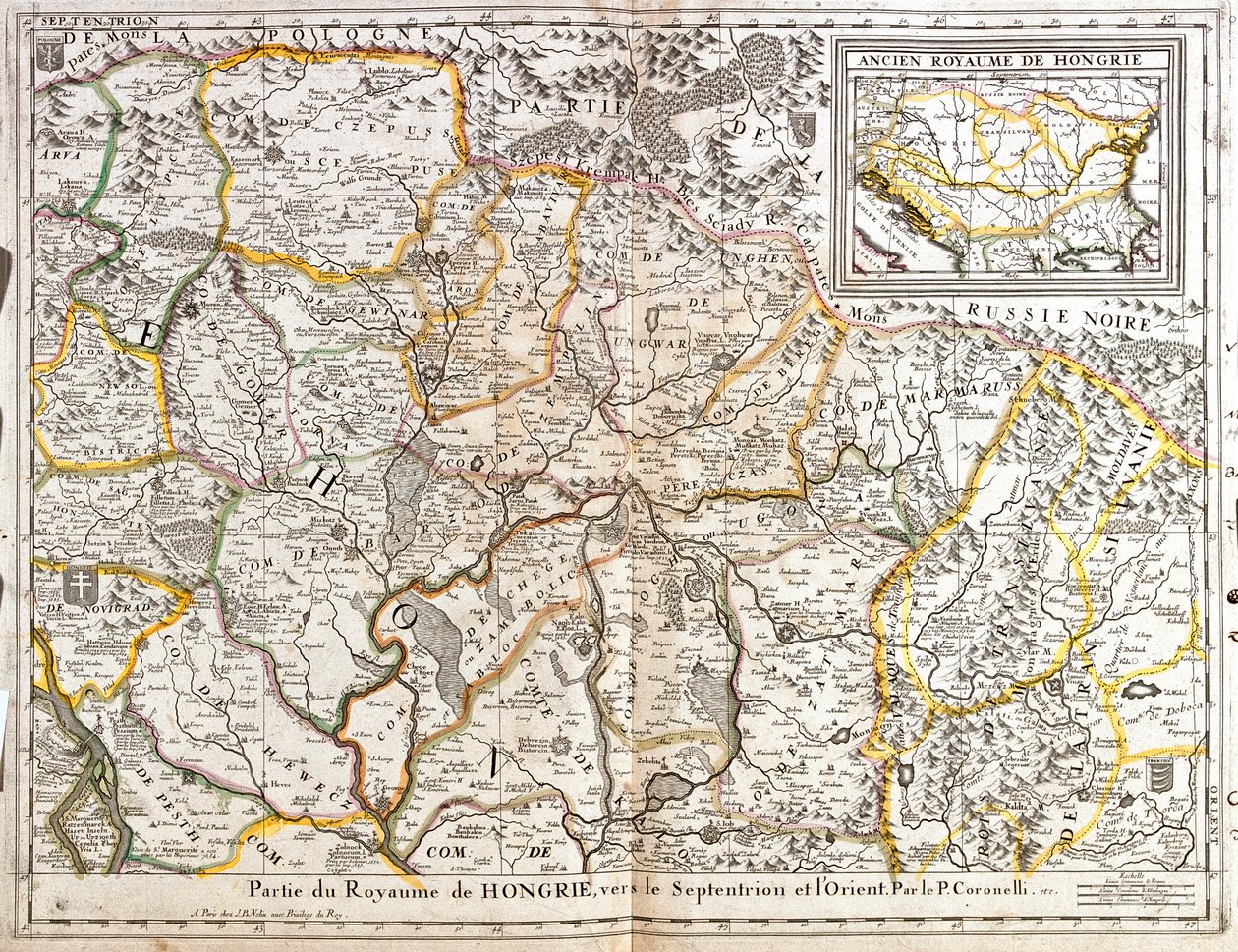 Map of the north oriental part of the Kingdom of Hungary by Jean-Baptiste Nolin