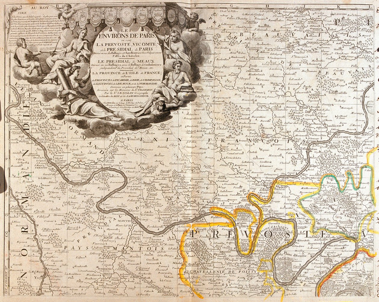 Map of the northwest of Ile de France by Jean-Baptiste Nolin