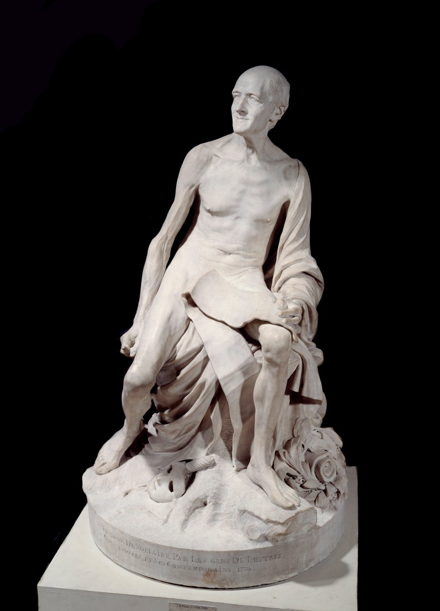 Francois-Marie Arouet (Voltaire) (Marble Sculpture) by Jean Baptiste Pigalle