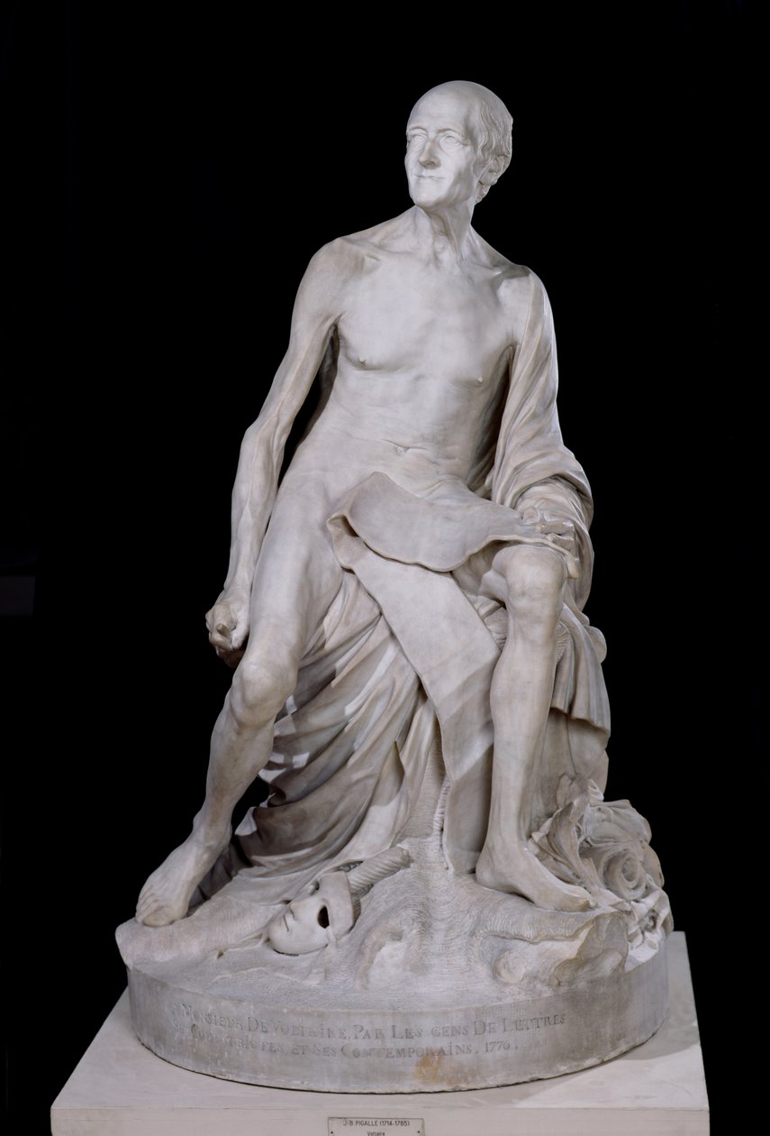 Seated Statue of Voltaire by Jean Baptiste Pigalle