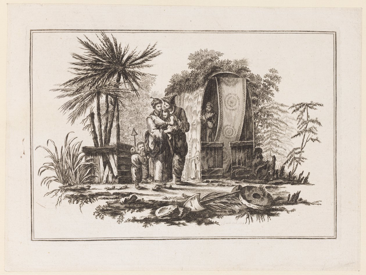 A Family, from "Nouveau Cahier de Six Feuilles De Différents Sujets Chinois Historiés" by Jean Baptiste Pillement