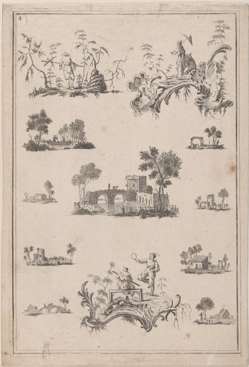 Chinoiserie Ornaments, ca. 1770 by Jean Baptiste Pillement