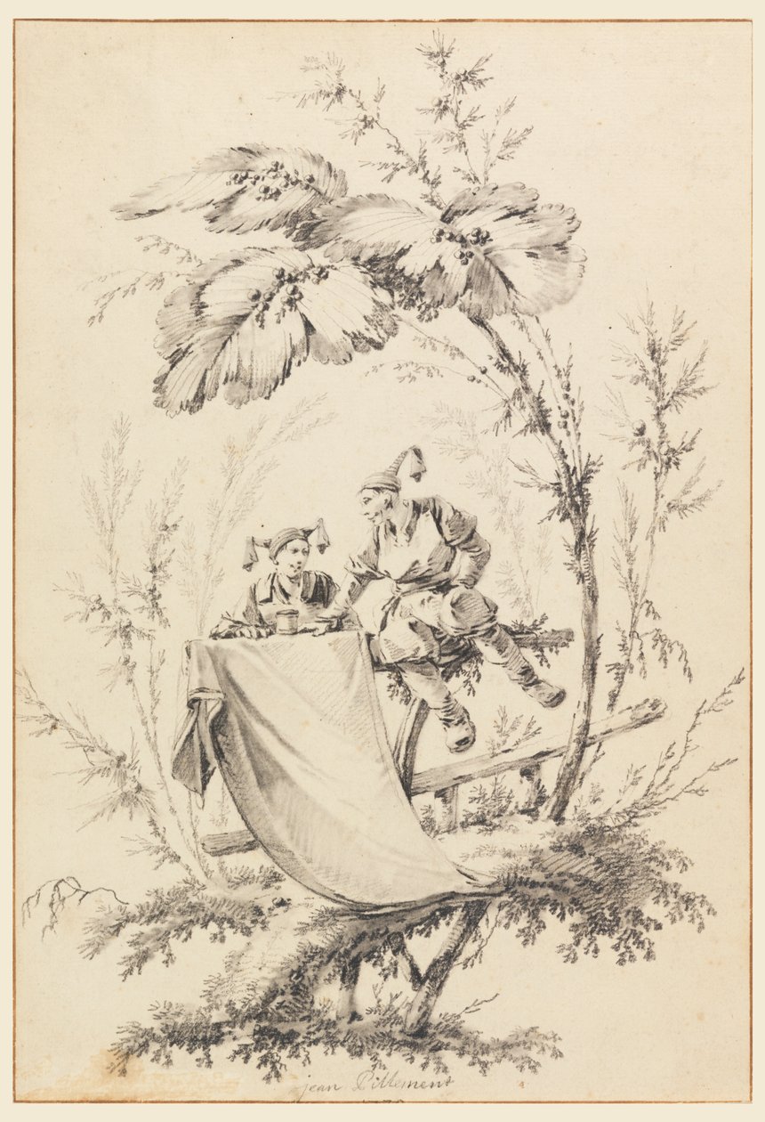 Design for Title Page, Cahier des Parasols Chinois by Jean Baptiste Pillement