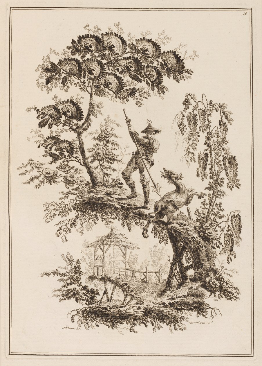 Plate 10, from Suite of Twelve Fishermen and Hunters by Jean Baptiste Pillement