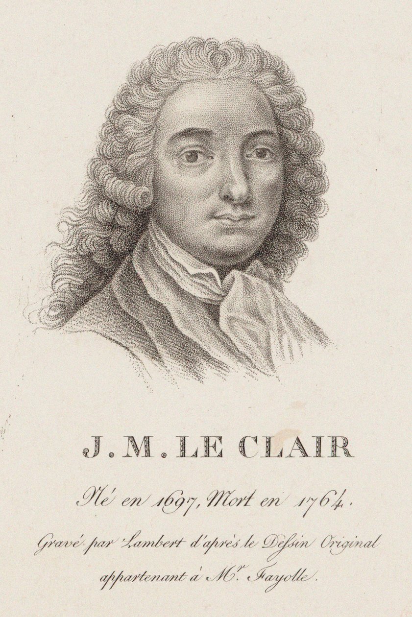 Portrait of the violinist and composer Jean-Marie Leclair 1697-1764 by Jean Baptiste Ponce Lambert