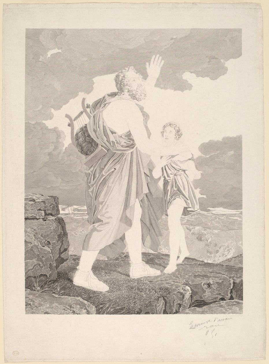 Blind Homer by Jean Baptiste Raphael Urbain Massard, after Baron François Gerard