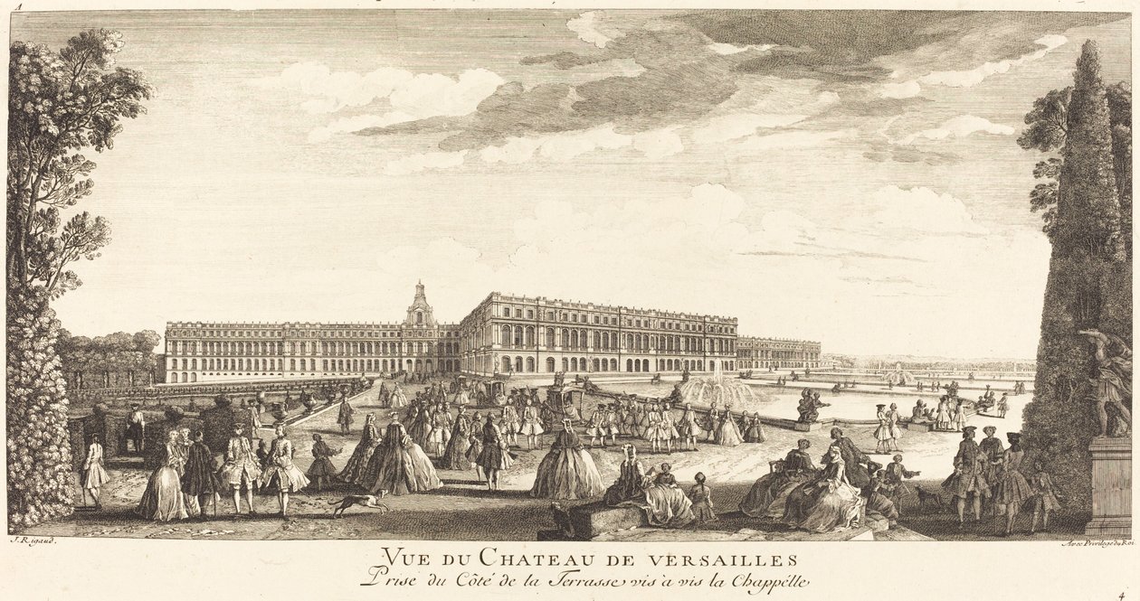 View of the Chateau de Versailles Taken from the Terrace Opposite the Chapel by Jean Baptiste Rigaud