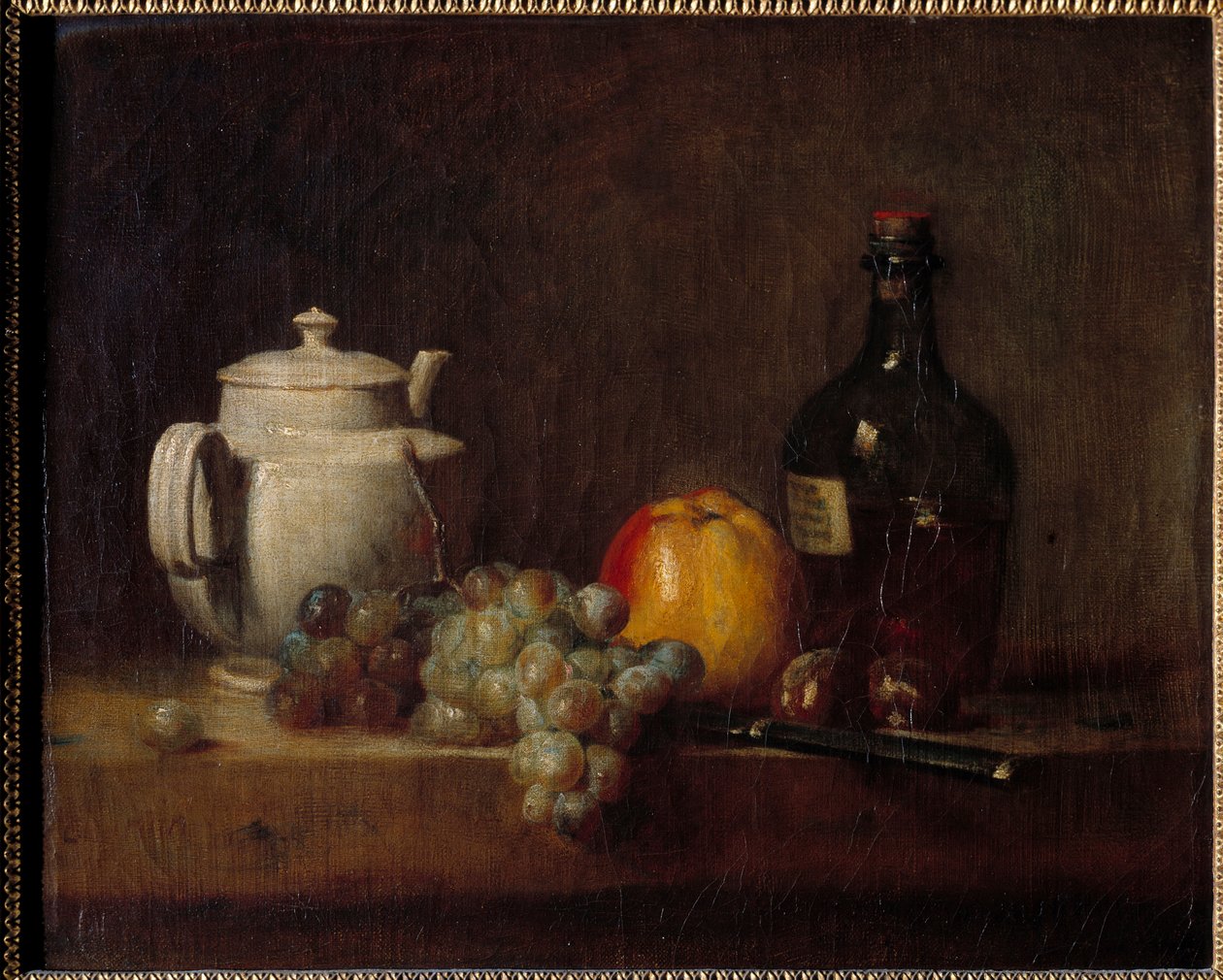 La Teiere Blanche avec Raisins by Jean Baptiste Simeon Chardin
