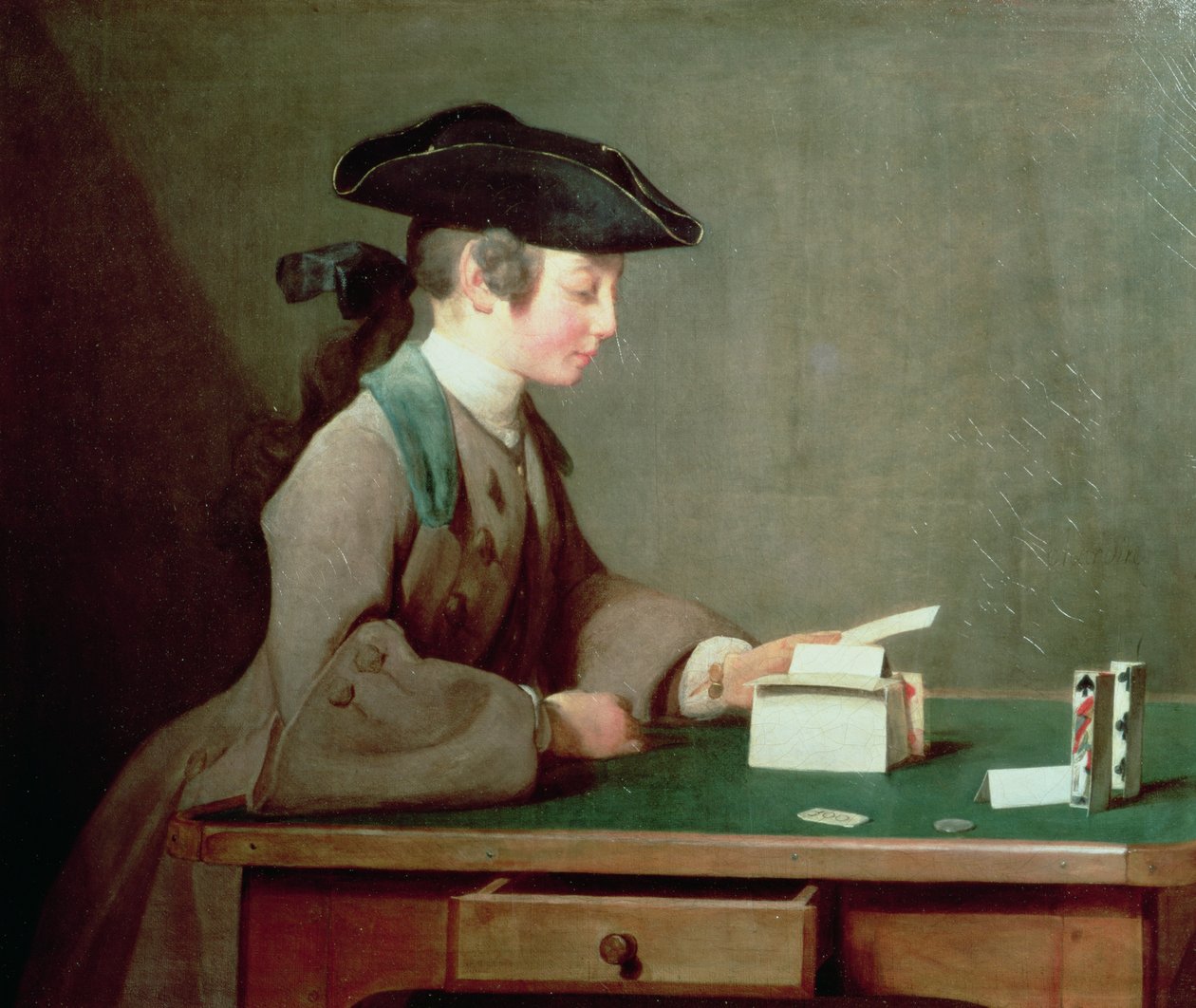 The House of Cards, c.1736-37 by Jean Baptiste Simeon Chardin