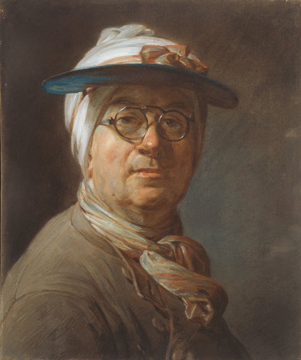 Self-Portrait with a Visor by Jean Baptiste Simeon Chardin