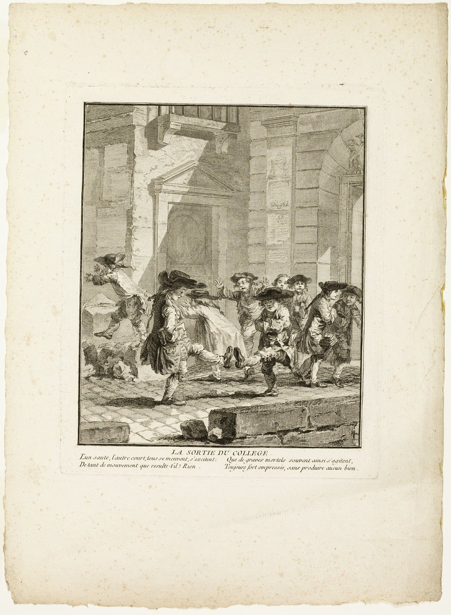 Release from College, from The Games of the Urchins of Paris by Jean Baptiste Tilliard I