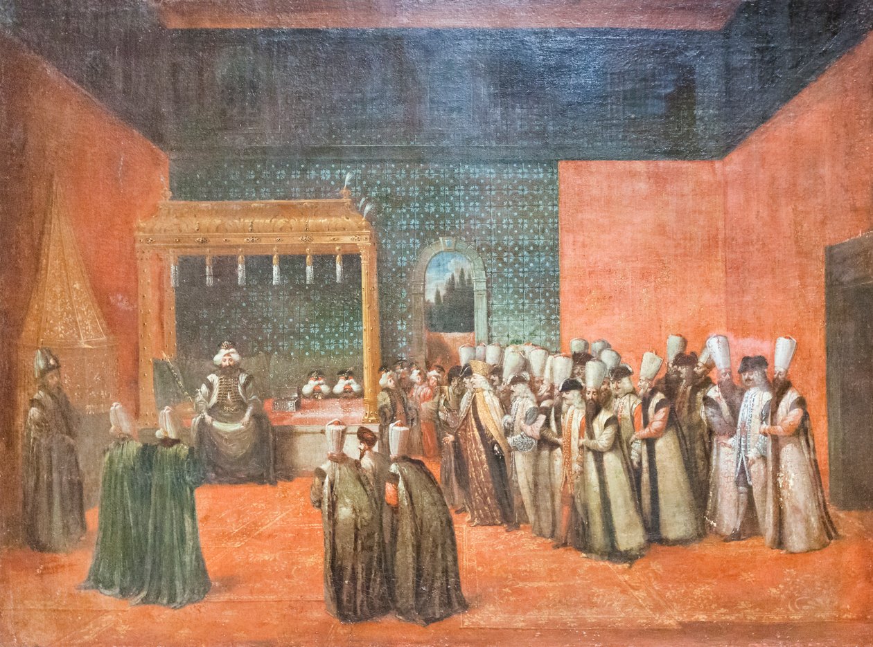 Sultan Ahmed III Receiving a European Ambassador, c.1725 by Jean Baptiste Vanmour