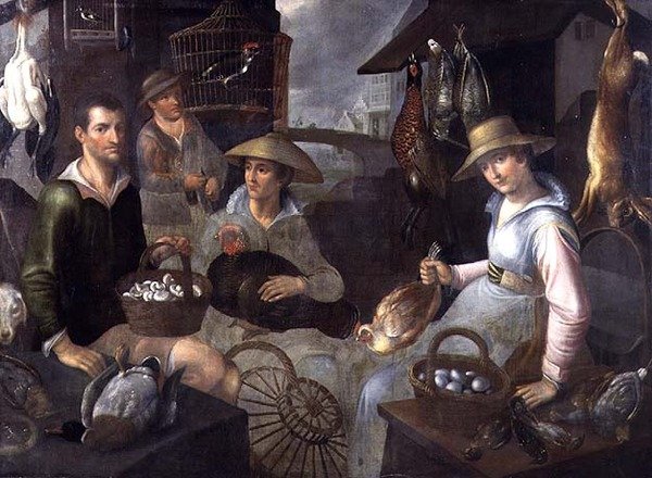 A Market Stall by Jean Baptiste de (attr. to) Saive