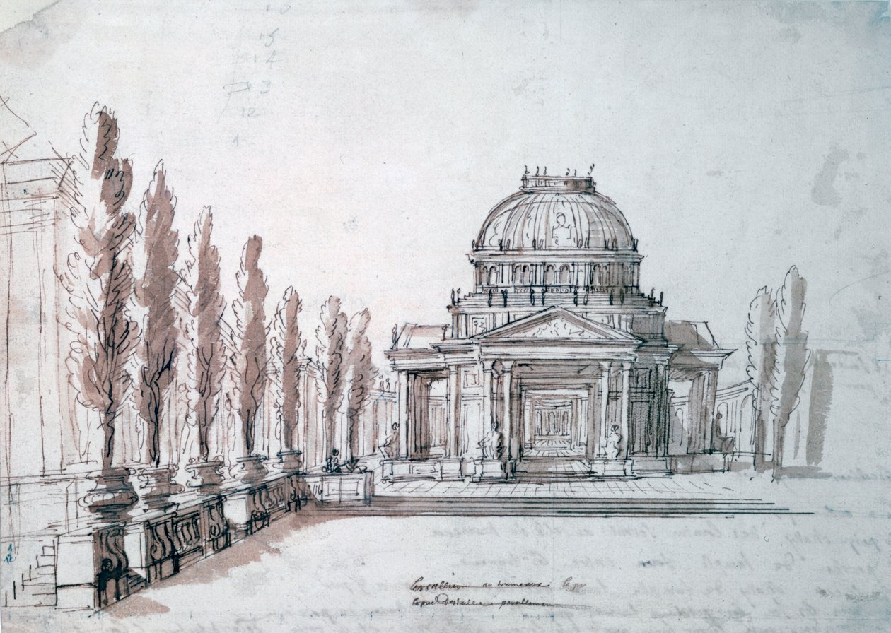 Temple of Apollo, for the opera Achille and Polyxene by Jean Berain, Jean Baptiste Lully